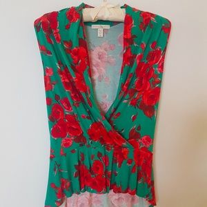 Weston Wear Floral Peplum Cross Tank